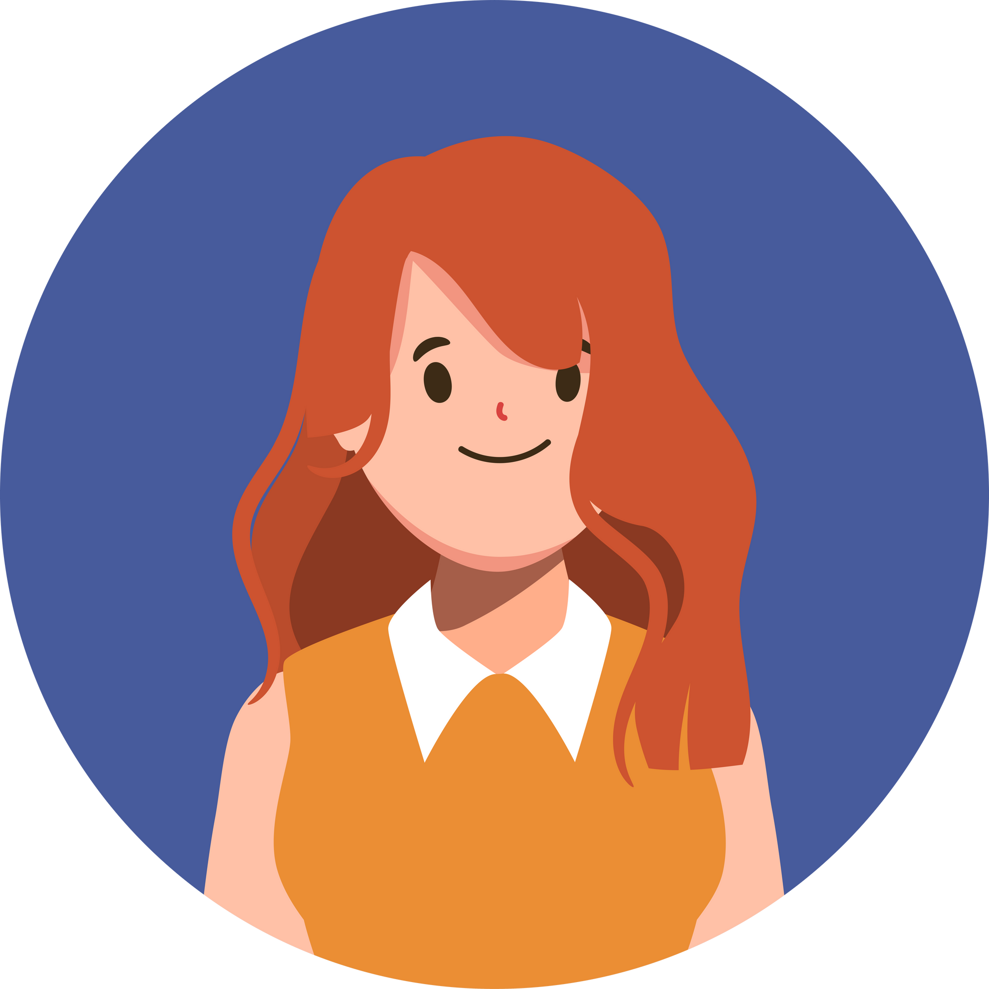 Woman profile picture in circle clipart element character.