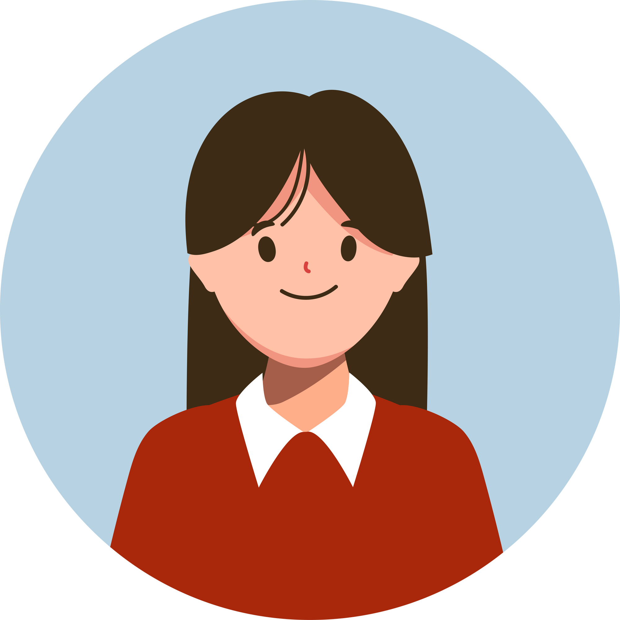 Woman profile picture in circle clipart element character.